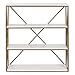 Kate and Laurel Ascencio 4-Layer Modern Luxe Wooden Wall Shelves with Matte Gold Metal Frame and White Display Boards, 22x6x24.25
