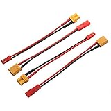 2Pairs Mirthobby XT30 Plug to JST Connector Male Female 20AWG Silicone Cable Wire Adapter for RC FPV ESC Speed Controller Lipo Battery Charging,3.93