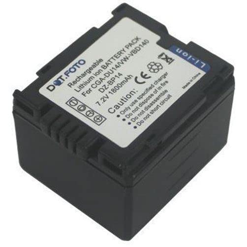 Dot.Foto CGA-DU12, CGA-DU14, VW-VBD140 Premium 7.2v / 1800mAh Rechargeable Battery for Panasonic VDR-D152, VDR-D160, VDR-D200, VDR-D220, VDR-D230, VDR-D250, VDR-D300, VDR-D310