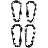 US Stainless 4 Pieces Stainless Steel 316 Spring Hook Oblong No Eye 5/16" (8mm) Marine Grade