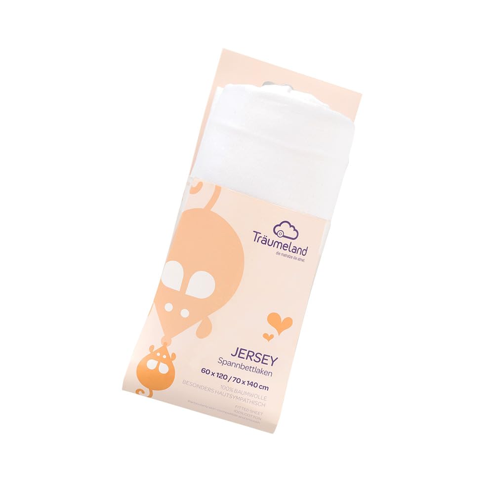 Traeumeland Fitted Sheets for Rollaway Bed, 50 x 100 cm, White