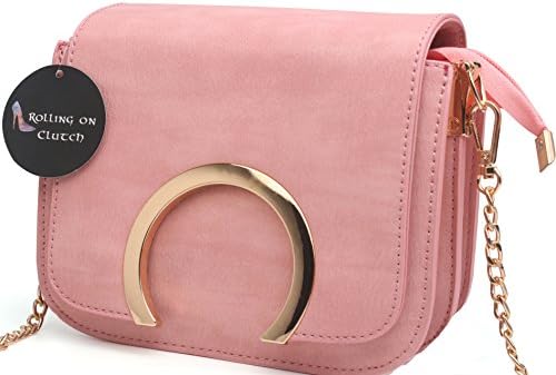 ROMANTOPIA Flap Mini Small Chain Crossbody Purse Bag for Women (Pink)