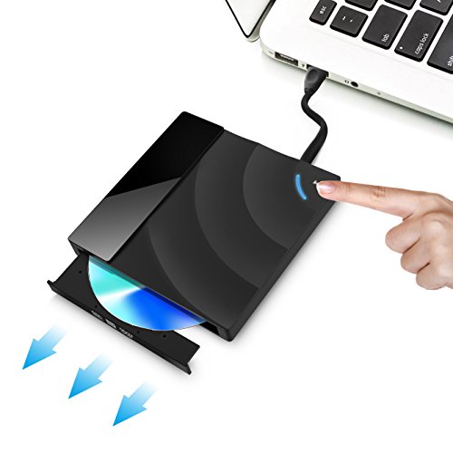 Touch Control External DVD CD Drive,High Speed USB 3.0 External DVD CD Burner Superdrive External CD-RW Drive for MacBook/Computer PC/Laptop/Desktp Windows 10/8/7 /Linux/Mac OS