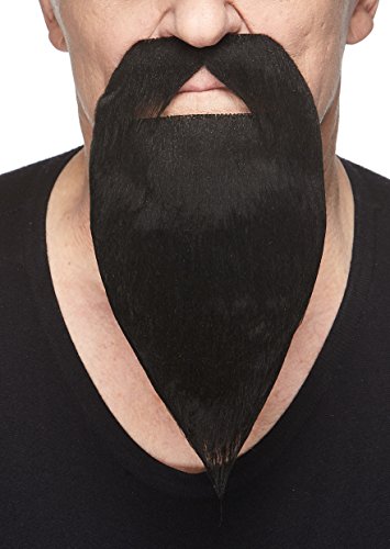 Mustaches Self Adhesive, Novelty, Philosopher Fake Beard, False Facial Hair, Costume Accessory for Adults, Black Color