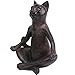 KiaoTime Vintage Rustic Decorative Resin Animal Cat Yoga Pose Figurine, Perfect for Meditation Room or Yoga Practice
