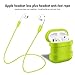 Yometome AirPods Case, Shockproof Silicone Protective Cover Apple Wireless Earbuds Accessories Skin with Earphone Sports Anti-lost Strap for Apple Airpods Charging Skin Ear HookCase Fluorescent Green