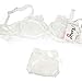 Nanier Women's Thin Transparent Lace Bra Set White 40D