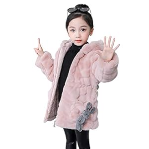 DorkasDE Meisjesmantel winterjas kunstbont jas bontjas warme jas met capuchon