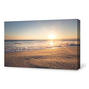 Canvas Wall Art Sunrise on Beach Modern Home Decor Canvas Painting Wall Decoration for Bedroom Living Room - 12x18 inches