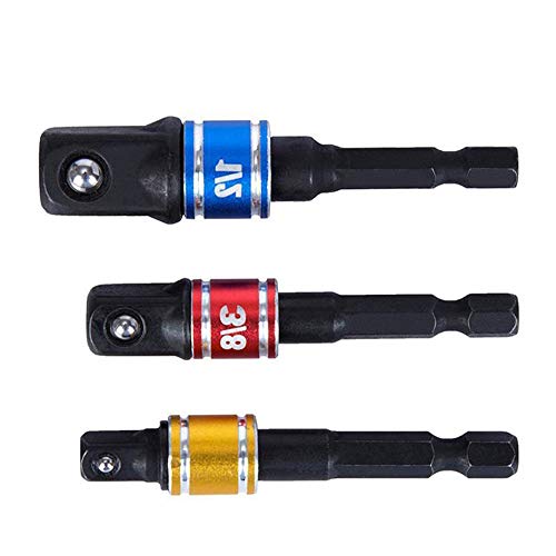 OSOF Extension Bar Hex Shank Socket Adapter Drill Bit, 3Pc Magnetic Screwdriver Bit Holder 2.5" 4" 6" + 3Pc Black 1/4 Hex Shank Screwdriver Bit Holder + 1/4 Hex 105 Degree Right Angle Drill Attachment
