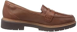 Clarks Women's Oxfords Loafer, Tan Leather, 38 EU
