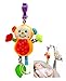 eurofield Baby Plush Rattle Toy, Hanging Stroller Toy with Squeaker,Teether, Colorful Monkey Animal Stuffed Plush Toy for Kid (Monkey, 7.9