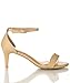 ROF Women's Faux Leather D'Orsay Ankle Strap Kitten Heel Sandals Pumps