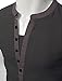 Doublju Mens Henley T-shirts with Short Sleeve CHARCOAL (US-L)