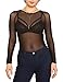 May&Maya Women's Long Sleeve Pure Mesh Blouse