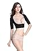 Shymay Women's Shapewear Tops Wear Your Own Bra Short Sleeve Crop Top Arm Shapers, Black1, Large