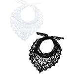 2 Pieces 1950s Retro Lace Scarf Triangle Neck Scarf Embroidered Lace Wrap Hair Wrap for Women 2 Pieces 1950s Retro Lace Scarf Triangle Neck Scarf Embroidered Lace Wrap Hair Wrap for Women