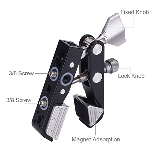 Shan-S Camera Bracket, Clamp Magnetic Fixed Holder Mount for Studio Camera SLR, Digital SLR,Release Quick Clamp, with Double Shafts Locking, Firm and Stable