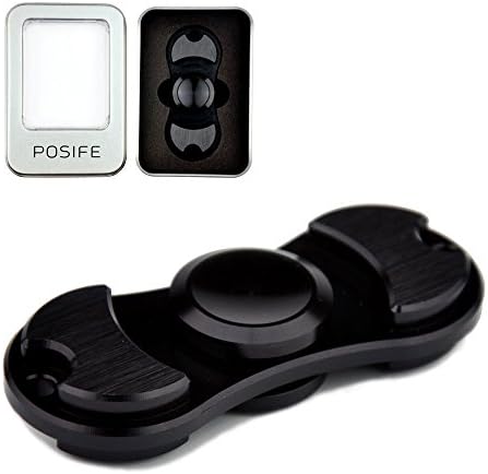 Posife Spinners EDC Fidget Spinner - Ultra High Speed Bearings - Durable Stainless Steel Buttons - ADHD Focus Toy (Black)
