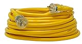 Yellow Jacket 2992 10/3 Extra Heavy-Duty 20-Amp Premium SJTW Contractor Extension Cord with Lighted T-Blade Plug, 100-Foot All Copper Wire Extension Cord, 20 Amps, 125 Volts, 2500 Watts, Yellow