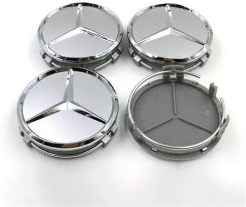4X 75mm Wheel Center Caps Silver Fit Mercedes-Benz W203 W204 W124 W211 W212 W221