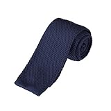 DAO3E01A Midnight Blue Solid Series For Meeting Skinny Knit Neck Tie Woven Microfiber Leadership For Marriage By Dan Smith