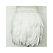 L'VOW Women Real Natural Feather Fashion Mid Waist Mini A-line Skirt (S(6),A-White)