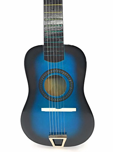 Kids 6 String Wooden Acoustic Ukulele Toy Classic Guitar Musical Instrument Toy w/ Tunable Vibrant Sounds Ukulele , Acoustic Guitar For Kids (Blue)