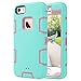 ULAK iPhone SE Case,iPhone 5S Case, iPhone 5 Case, Knox Armor Heavy Duty Shockproof Sport Rugged Drop Resistant Dustproof Protective Case Cover for Apple iPhone 5 5S SE-(Mint Green+Rose Gold)