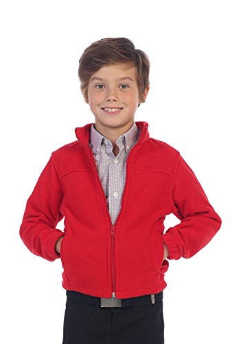 Gioberti Boys Full Zip Polar Fleece Jacket, Red, 16