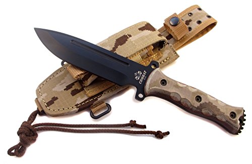CDS-Survival Stainless Steel MV-58 with Sheath Cocobolo or Micarta Handle Tactical Knife, Combat One