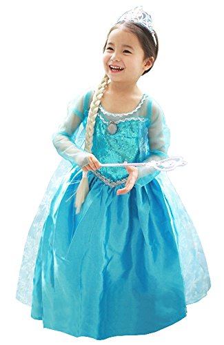 About Time Co Princess Girls Snow Queen Dress Costume Party Outfit (2-3 Years)