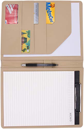 eBeila Clipboard Folder Padfolio Resume Portfolio Document Organizer - Pu Leather Letter Size Legal A4 Clip Board Professional Writing Pad with Storage for Business School Office (1 Piece, Black)
