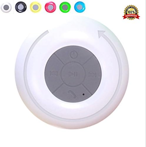 Wireless Bluetooth 4.1 Shower Speaker - Waterproof Portable Wireless Premium Quality with Hands-Free Built-in Mic Rechargeable Battery Supports all Bluetooth Enabled Devices and Gadgets - White