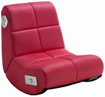 Mini X Audio Rocker Game Chair in Pink Fabric Upholstery And Foam