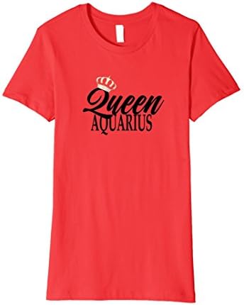 Women's Queen Aquarius T-Shirt Zodiac Sign January February Birthday Medium Red