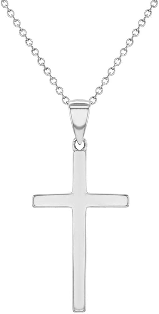 925 Sterling Silver Cross Necklace Pendant Plain Classic