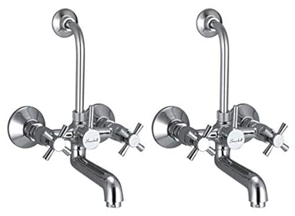Snowbell Wall Mixer 2 in 1 Corsa Brass Chrome Plated - Set of 2