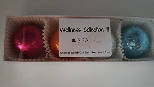 Wellness Collection III Aromatherapy Fizzing Shower Bombs by Spa Pure Naturals