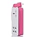 USB Power Strip, Portable Travel Charger Outlets 2.1AMP+1AMP 21W 1.5M/5ft Power Supply Cord with Universal Plug Wide Range Input 100v-240v Power Sockets USB charger station 4 Port USB Charger (Pink)