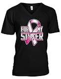 Pink Ribbon For My Sister - Breast Cancer Awareness Men's V-neck T-Shirt Tee