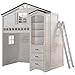 Acme Tree House Loft Bed in Weathered White and Washed Gray