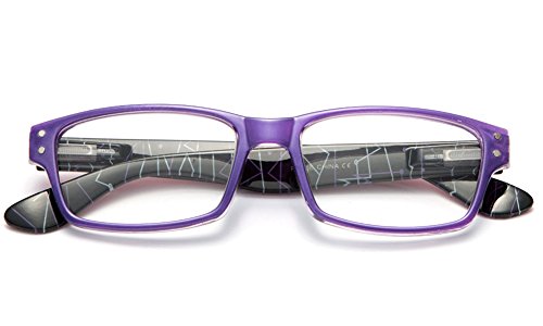 Newbee Fashion - Unisex Squared Frame Two Tone Colors Clear Lens Glasses