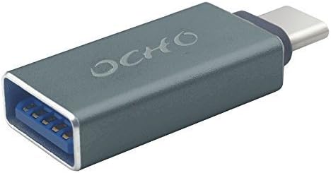 Type C USB C Adapter, OCHO Reversible Hi-speed USB 3.1 Type C Male to Type A USB 3.0 Female Adapter Converter Connector for 12" New MacBook, Nexus 5X / 6P, Chromebook Pixel, HP Pavilion x2 - Gray