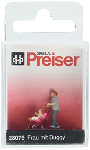 Preiser 28079 Individual Figures Pedestrians Woman Pushing Child in Stroller HO Model Figure