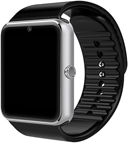 GT08 Bluetooth Smart Watch for Android Phones， Smart Watch with SIM Card Slot,Call,Massage, Camera Electronics for Health,Sweatproof (Silver)