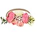DreamLily NewBorn Baby Flower Crown Flower Baby Headband Floral Head Piece for Toddler BB13 (Pink)
