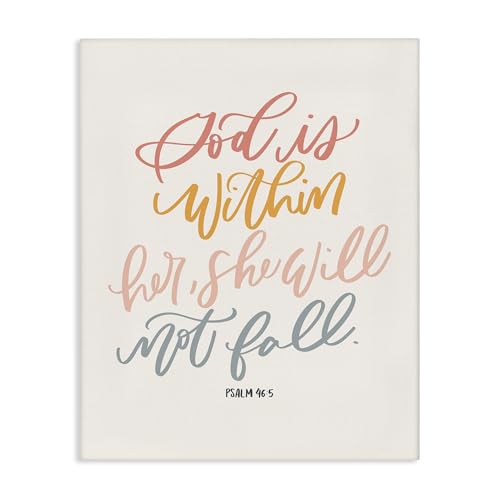 Stupell Industries Inspirational She Will Not Fall Canvas Wall Art Design by Is…