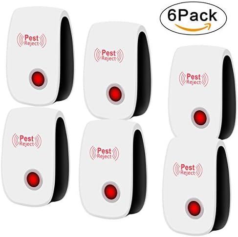 Tranmix Ultrasonic Pest Repellent Repeller, Pest Control Reject Indoor, Insect Control 6 Pack, Non-Toxic Eco-Friendly, Insecticide Plug In, Anti Mosquitoes, Mice, Roaches, Spiders, Flies, Bugs