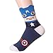 Superhero Print Crew Socks,One Size
